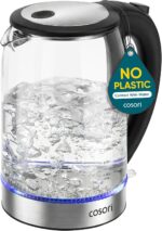 Cosori Electric Kettle, No Plastic Contact With Water, Wide Mouth For Easy Cleaning, Auto Shut Off, 1.7L Tea Kettle & Hot Water Boiler, Water Heater & Teapot, Borosilicate Glass, Black, 1500W - Image 2