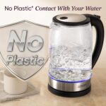 Cosori Electric Kettle, No Plastic Contact With Water, Wide Mouth For Easy Cleaning, Auto Shut Off, 1.7L Tea Kettle & Hot Water Boiler, Water Heater & Teapot, Borosilicate Glass, Black, 1500W - Image 3