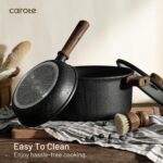 CAROTE 24Pcs Nonstick Kitchen Titanium Cookware Sets, Non stick Pots and Pans set, Induction Cookware Set Black - Image 4