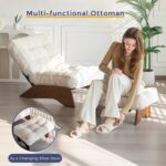 MAXYOYO Accent Chair with Ottoman Adjustable Backrest, Tufted Living Room Chair Upholstered Lounge Chair with Footrest Set, Modern Chair Cozy Reclining Chair for Reading Room, Beige - Image 6
