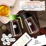 YARRAMATE 16oz/470ml Glass Olive Oil Sprayer for Cooking with Stickers, 2 in 1 Oil Dispenser for Kitchen Gadgets, Food Grade Premium Spray Bottle with Portion Control for Salad, Frying, BBQ (Black) - Image 3