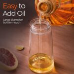 YARRAMATE 16oz/470ml Glass Olive Oil Sprayer for Cooking with Stickers, 2 in 1 Oil Dispenser for Kitchen Gadgets, Food Grade Premium Spray Bottle with Portion Control for Salad, Frying, BBQ (Black) - Image 4
