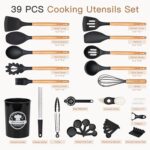 Astercook 39 PCS Kitchen Utensils Set, Silicone Cooking Utensil Sets with Wooden Handle, 446°F Heat Resistant Food Grade Spatula Set, BPA Free Kitchen Gadgets Tools Set for Mothers Day Gifts - Image 3