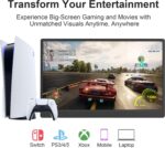 UFYQL Portable Monitor 15.6-inch FHD 1080P Ultra-Slim Travel External Monitor HDR IPS Gaming Display with Kickstand &Speakers USB-C HDMI Plug&Play，for Laptop PC Phone PS4/5 Xbox Switch - Image 4