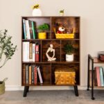LEYAOYAO Cube Bookshelf 3 Tier Mid-Century Rustic Brown Modern Bookcase with Legs,Retro Wood Bookshelves Storage Organizer Shelf,Freestanding Open Book Shelves for Bedroom,Living Room,Office - Image 5