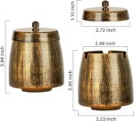 Small Retro Odorless Ashtray with Lid for Cigarettes Outdoor Rainproof,Metal Decorative Ashtray for Patio Outside Home Indoors Table Decor,Copper - Image 3