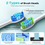 COSLUS C30 Electric Toothbrush for Adults & Kids: 3 Intensities & 5 Modes for Effective Yet Gentle Ultra-Clean Feel, 2 Types of Heads for Gentle or Daily Care, Travel & Home Use, Pink, 1PC - Image 4