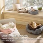 Bedsure Dog Beds for Small Dogs - Round Cat Beds for Indoor Cats, Washable Pet Bed for Puppy and Kitten with Slip-Resistant Bottom, 20 Inches, Camel - Image 4