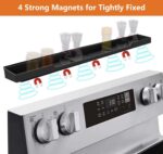 AWOKE Stove Top Shelf 30 Inch - Silicone Material Magnetic Shelf for Stove - 3 Functional Partitions Kitchen Spice Rack Organizer-Black,Kitchen Gadgets Storage Organization - Image 5