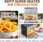 Elite Gourmet Compact 8.5Qt Air Fryer Oven – Mini Countertop Air Fryer with Adjustable Time & Temperature Controls, 800W, Includes Air Fry Basket, Bake Pan & Recipes, Stainless Steel - Image 4