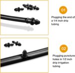 Gardrip 70 Pieces Drip Irrigation End Plugs：1/4'' Barbed End Cap Irrigation Parts Fit for 1/4 Inch Drip Irrigation Tubing Drip Line Irrigation Goof Plug for Garden Lawn Drip Irrigation System - Image 3