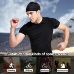 Acozycoo Mens Running Headband,5Pack,Mens Sweatband Sports Headband for Running,Cycling,Basketball,Yoga,Fitness Workout Stretchy Unisex Hairband - Image 3