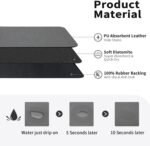 HotLive Dish Drying Mat for Kitchen Counter, Heat Resistant Drainer Mats with Non-slip Rubber Backed, Hide Stain Kitchen Super Absorbent Draining Mat, Easy to Clean Dish Rack Pad, Dark Grey 16"x18" - Image 3