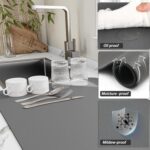 HotLive Dish Drying Mat for Kitchen Counter, Heat Resistant Drainer Mats with Non-slip Rubber Backed, Hide Stain Kitchen Super Absorbent Draining Mat, Easy to Clean Dish Rack Pad, Dark Grey 16"x18" - Image 4