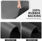 HotLive Dish Drying Mat for Kitchen Counter, Heat Resistant Drainer Mats with Non-slip Rubber Backed, Hide Stain Kitchen Super Absorbent Draining Mat, Easy to Clean Dish Rack Pad, Dark Grey 16"x18" - Image 5