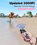 Bousnic Dog Shock Collar - 3300Ft Dog Training Collar with Remote for 5-120lbs Small Medium Large Dogs Rechargeable Waterproof e Collar with Beep (1-8), Vibration(1-16), Safe Shock(1-99) (LightPink) - Image 4