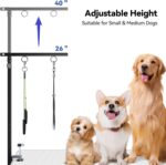 Foldable Dog Grooming Arm with Clamp: Adjustable Height 26"-40", Dog Grooming Table Arm with Hammock and No-Sit Holder, Grooming Restraint for Small Medium Dogs at Home or Salon - Image 5