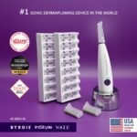 Michael Todd Beauty Sonicsmooth Pro+ Dermaplane Razor for Women Face + Eyebrow Trimmer Dermaplaning System w/LED Light Peach Fuzz Remover -16 Dermaplaning Blades & 2 Microsmooth Exfoliation Tips - Image 4