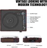 Vinyl Record Player Turntable with Built-in Bluetooth Receiver & 2 Stereo Speakers, 3 Speed 3 Size Portable Retro Record Player for Entertainment and Home Decoration - Image 3