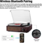 Vinyl Record Player Turntable with Built-in Bluetooth Receiver & 2 Stereo Speakers, 3 Speed 3 Size Portable Retro Record Player for Entertainment and Home Decoration - Image 4