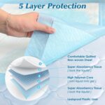100 Count 22” x 22” Super Absorbency Disposable Underpads, Leakproof Quick Drying Disposable Pads for Baby, Puppy and Adults, Puppy Pads, Cat Pee Pads for Dogs, Potty Puppy Training Pads - Image 3