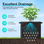 Land Guard 4-Pack Fabric Grow Bags 5 Gallon, Thickened Nonwoven Garden Pots, Growing Bags with Handles, Black - Image 4