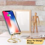 ROPOSY Cell Phone Stand for Desk, Cute Metal Gold Cell Phone Stand Holder Desk Accessories, Compatible with All Mobile Phones, iPhone, iPad - Image 4