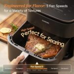 Cosori 9-in-1 TurboBlaze Air Fryer 6 Qt, PFAS-Free Ceramic Coating, 90°–450°F, Precise Heating for Even Results, Air Fry, Roast, Bake, Broil, Dry, Frozen, Proof, Reheat, Keep Warm, 120V, Dark Gray - Image 5