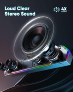 LENRUE G11 Computer Speakers for Desktop, Touch Lights PC Speakers with Surge Clear Sound, USB C/USB Powered, AUX Audio for Computer Desktop PC Laptop Desk - Image 3