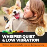 Whisper Quiet Dog Nail Grinder with 4 LED Lights, Safe & Stress-Free for Sensitive Dogs Cats of All Breeds & Sizes, 3 Grinding Bits, 3-Speed, Pet Nail Trimmers, Rechargeable Painless Grooming Kit - Image 3