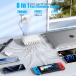USB C Charger Block,200W GaN 8 Port USB C Charging Station USB Hub Block Cube Type C & USB A Wall Charger Power Adapter for Multiple Devices Apple iPhone 16/15/14,Steam Deck,MacBook Pro/Air,iPad Pro - Image 3