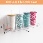 upsimples Acrylic Shelves for Bathroom Storage, 15" Floating Shelves Wall Organizer for Perfume, Make up, Skincare, Kids Bookshelf for Bedroom, Nursery, Living Room Decor, Clear, 4 Pack - Image 3