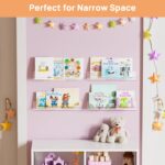 upsimples Acrylic Shelves for Bathroom Storage, 15" Floating Shelves Wall Organizer for Perfume, Make up, Skincare, Kids Bookshelf for Bedroom, Nursery, Living Room Decor, Clear, 4 Pack - Image 5