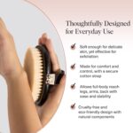 Kitsch Dry Brushing Body Brush for Lymphatic Drainage- Soft Bristles Shower Brush - Dry Brush to Remove Dry Skin and Improves Blood Circulation, Body Scrubber for Glowing Skin, Sauna Accessories - Image 4