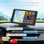 Portable Wireless Carplay Car Stereo, 7" HD Touchscreen for Car with Apple CarPlay & Android Auto with Backup Camera/Mirror Link/Voice Control/Bluetooth/GPS/AUX/FM Satellite Radio for All Vehicles - Image 4