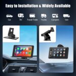 Portable Wireless Carplay Car Stereo, 7" HD Touchscreen for Car with Apple CarPlay & Android Auto with Backup Camera/Mirror Link/Voice Control/Bluetooth/GPS/AUX/FM Satellite Radio for All Vehicles - Image 6