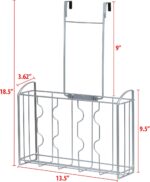 Simple Houseware Over Cabinet Door Organizer, Silver - Image 3