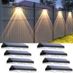 Solar Fence Lights Outdoor - 2700/4000/6000K 3 Mode, 8 Pack Solar Fence Lights Outdoor Waterproof LED, Fence Light Solar Powered for Outside, Backyard, Railing, Step, Patio,Wall and Home Improvement - Image 2