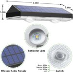 Solar Fence Lights Outdoor - 2700/4000/6000K 3 Mode, 8 Pack Solar Fence Lights Outdoor Waterproof LED, Fence Light Solar Powered for Outside, Backyard, Railing, Step, Patio,Wall and Home Improvement - Image 3