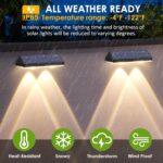Solar Fence Lights Outdoor - 2700/4000/6000K 3 Mode, 8 Pack Solar Fence Lights Outdoor Waterproof LED, Fence Light Solar Powered for Outside, Backyard, Railing, Step, Patio,Wall and Home Improvement - Image 4