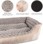JOEJOY Rectangle Dog Bed for Large Medium Small Dogs - Washable Orthopedic Sofa Bed, Soft Breathable Puppy & Pet Cuddler, Durable Calming Dog Bed with Anti-Slip Bottom, Multiple Sizes, Beige - Image 4