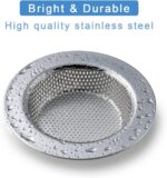 Honmein 2 Pcs Sink Strainer for Most Kitchen Sink Drain Basket, Upgraded Double-Layer Safe Design Kitchen Sink Strainer (Outer Diameter 4.5 Inch) - Image 3