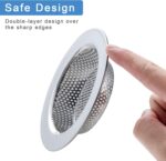 Honmein 2 Pcs Sink Strainer for Most Kitchen Sink Drain Basket, Upgraded Double-Layer Safe Design Kitchen Sink Strainer (Outer Diameter 4.5 Inch) - Image 4
