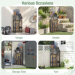 Garden Tool Organizer for Corner,Metal Yard Tool Organizer for Long-Handled Tools/Rakes/Brooms,Side Garden Pocket,Heavy Duty Steel Yard Tool Storage Rack for Garage,Shed, Outdoor - Image 5
