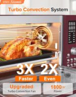 Nuwave Bravo Pro Smart Air Fryer Toaster Oven Combo, 10-in-1 Functions with Quicker & Even Crisp Technology, 1800W, 50-450°F, PFAS-Free, 21QT, Cinnamon - Image 3