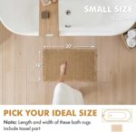 MIULEE Set of 2 Waffle Bathroom Rugs, Boho Bath Rugs Non Slip Washable, Super Absorbent Bath Mats, Ultra Soft Rubber Backed Shower Mats for Bathroom Floor, Tub and Shower, Brown, 18x30 Inch - Image 3