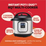 Instant Pot Duo 7-in-1 Electric Pressure Cooker, Slow Cooker, Rice Cooker, Steamer, Sauté, Yogurt Maker, Warmer & Sterilizer, Includes App with Over 800 Recipes, Stainless Steel, 8 Quart - Image 3