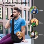 Dog Carrier Sling - Reversible Puppy Carrier Purse with Storage Pocket, Hand-Free Dog Sling Carrier for Carry Small Dogs and Cats, Travel Safety Harness, Dog and Cat Harness(Black) - Image 3