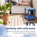Adirondack Square Outdoor Side Table,2-Tier Storage Patio Side Table, HDPE End Tables for Backyard Pool Porch Garden Lawn - Image 5