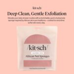 Kitsch African Net Sponge – Exfoliating Body Scrubber for Cleansing & Gentle Daily Exfoliation – Stretchable Bath Sponge for Hard-to-Reach Areas, Long-Lasting Shower Essential - Berry Pink, 3 Pcs - Image 3